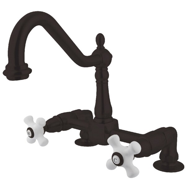 KS1145PX Heritage Two-Handle Bridge Kitchen Faucet, Oil Rubbed Bronze